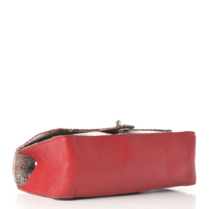 Chanel Tweed Jumbo Single Flap Ecru Red 4 of 9