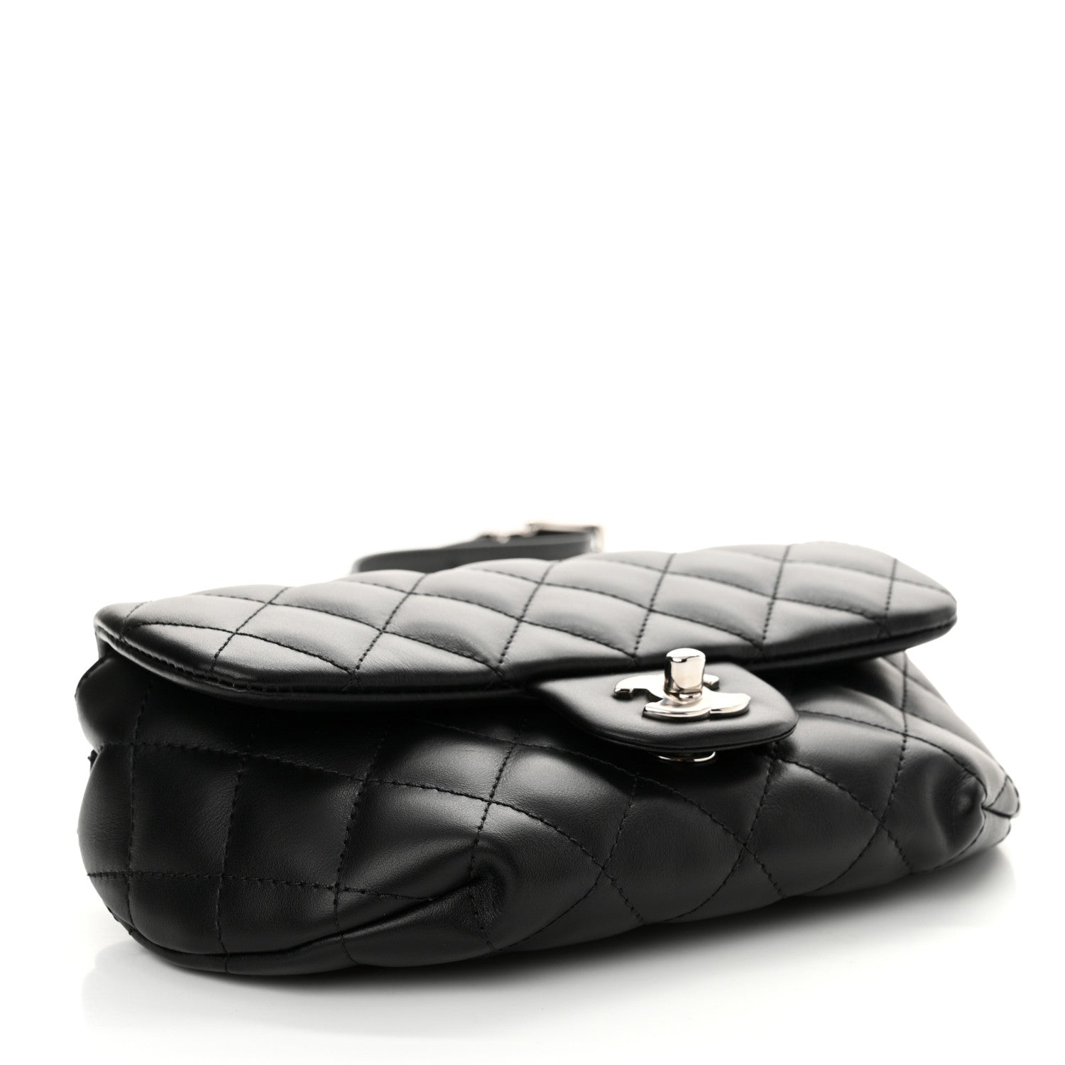 Chanel Calfskin Quilted CC Uniform Flap Belt Bag Black 4 of 11