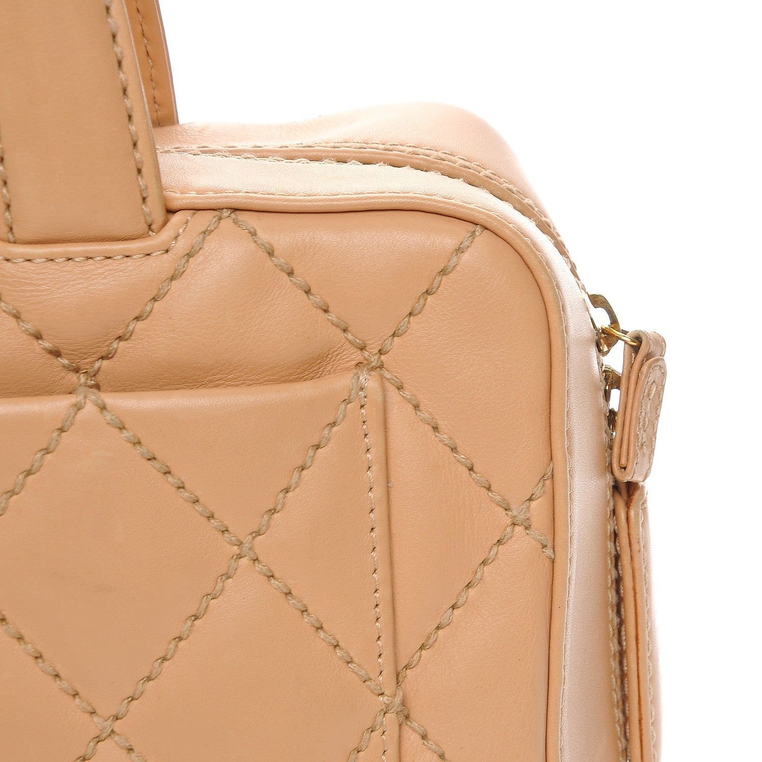 Chanel Lambskin Surpique Shoulder Bag Beige 9 of 10