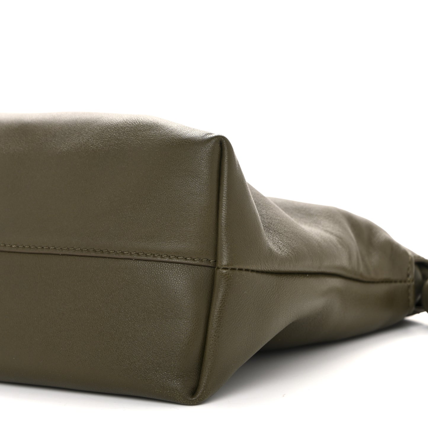 Mellow Nappa Medium Donut Chain Flamenco Knot Clutch Dark Khaki