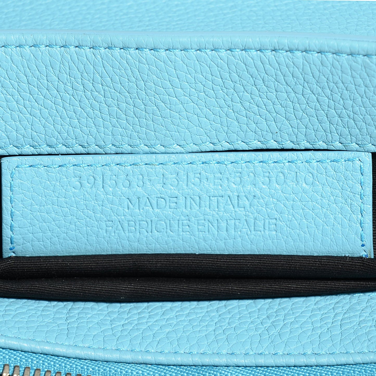 Grained Calfskin Le Dix Small Soft Cartable Bleu Azur