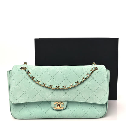 Chanel Suede Calfskin Small Souplissimo Maxi Flap Green 11 of 11