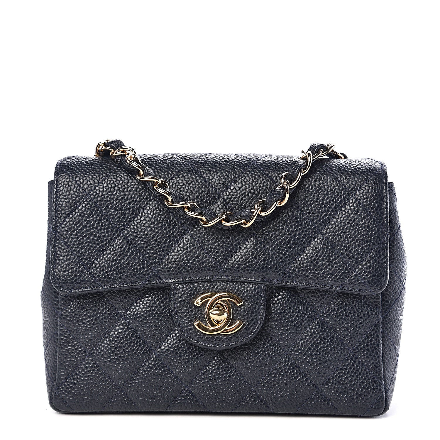 Chanel Caviar Quilted Mini Square Flap Navy 1 of 11