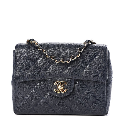 Chanel Caviar Quilted Mini Square Flap Navy 1 of 11