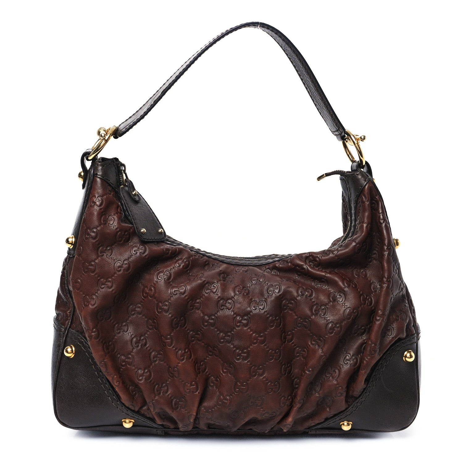 Gucci Guccissima Medium Jockey Hobo Dark Brown 1 of 12