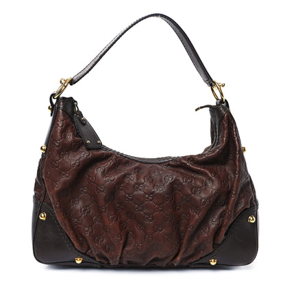 Gucci Guccissima Medium Jockey Hobo Dark Brown 1 of 12