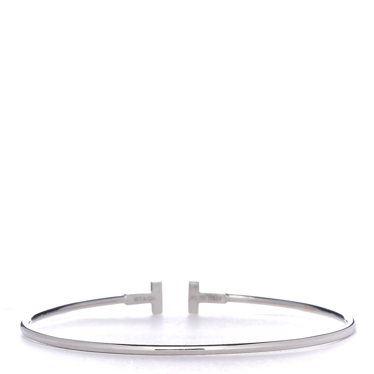 18K White Gold Narrow T Wire Bracelet