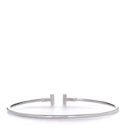 Tiffany 18K White Gold Narrow T Wire Bracelet 3 of 5