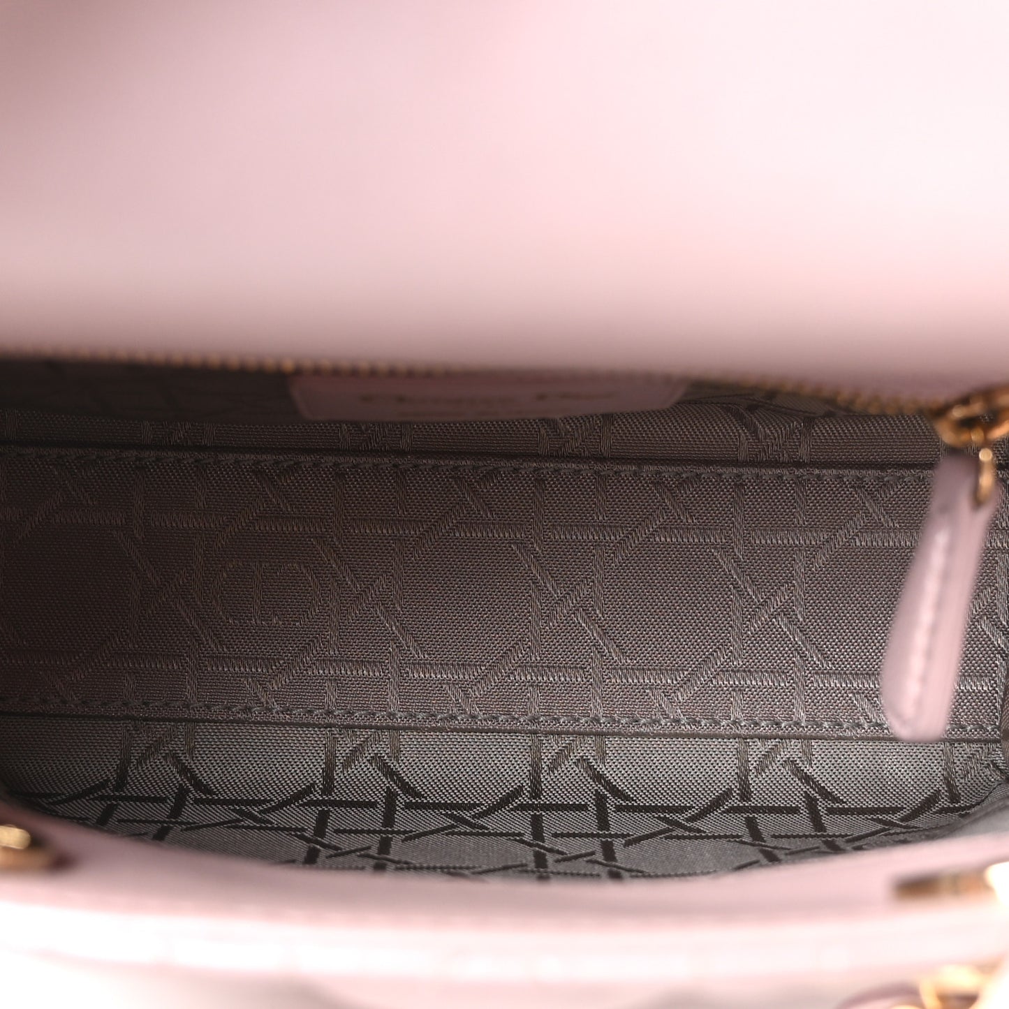 Metallic Lambskin Cannage Mini Lady Dior Lotus