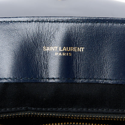 Saint Laurent Calfskin Y Quilted Monogram Medium Loulou Chain Satchel Deep Marine 6 of 11