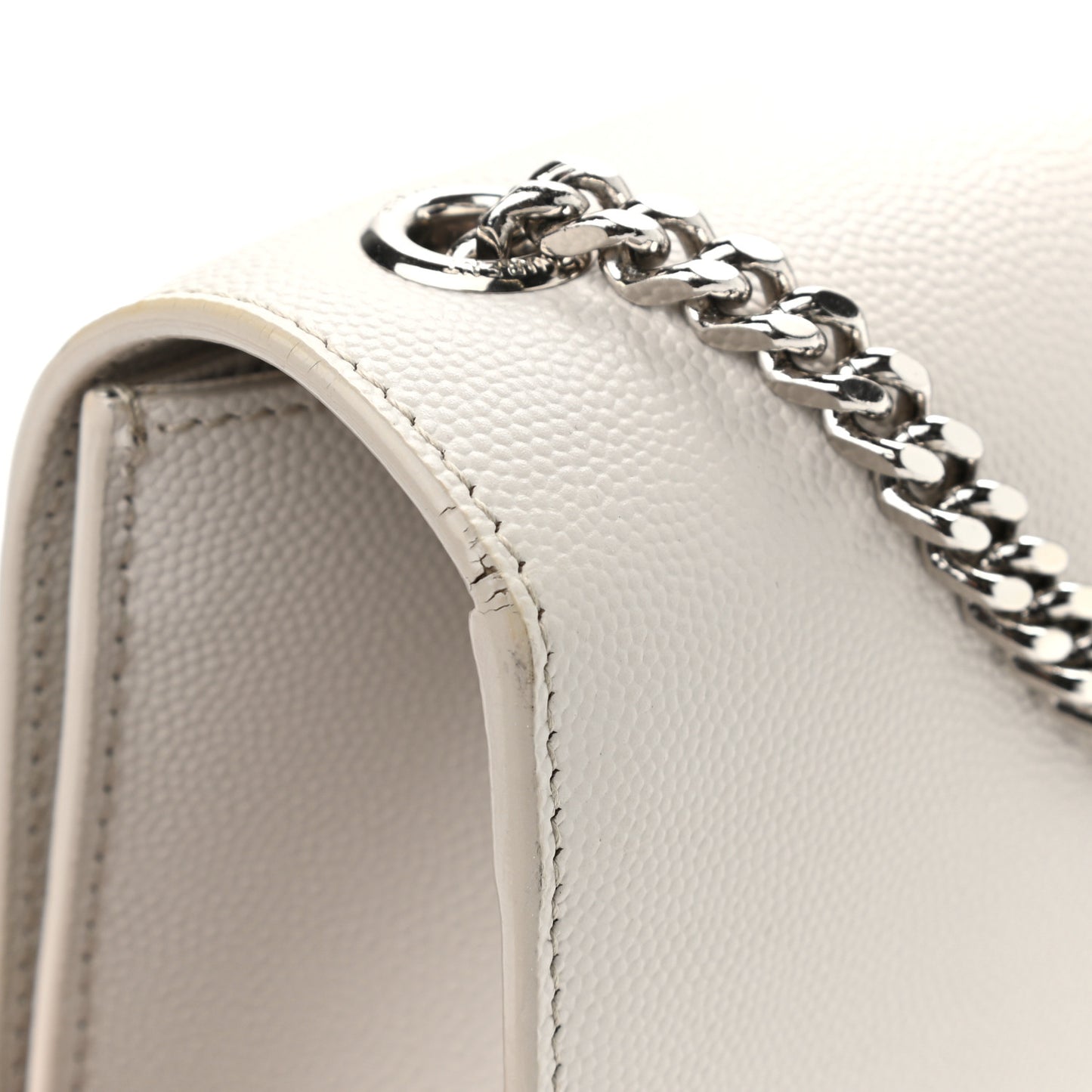 Grain De Poudre Medium Classic Monogram Kate Satchel Icy White