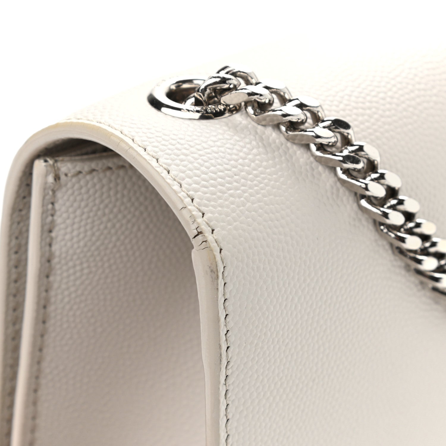 Saint Laurent Grain De Poudre Medium Classic Monogram Kate Satchel Icy White 12 of 13