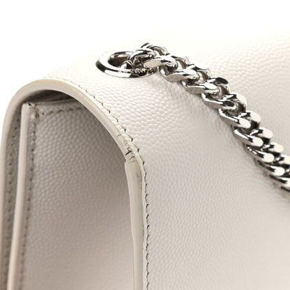 Saint Laurent Grain De Poudre Medium Classic Monogram Kate Satchel Icy White 12 of 13