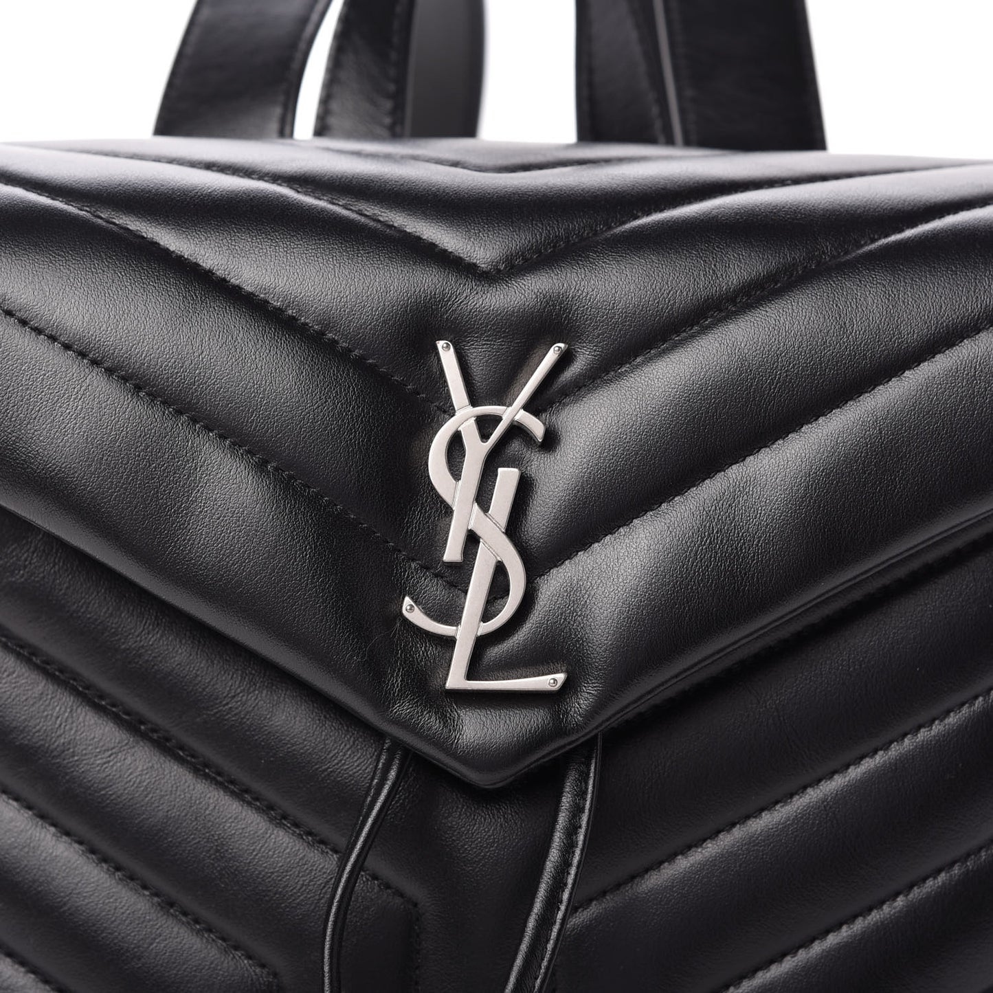Calfskin Y Quilted Monogram Small Loulou Backpack Black