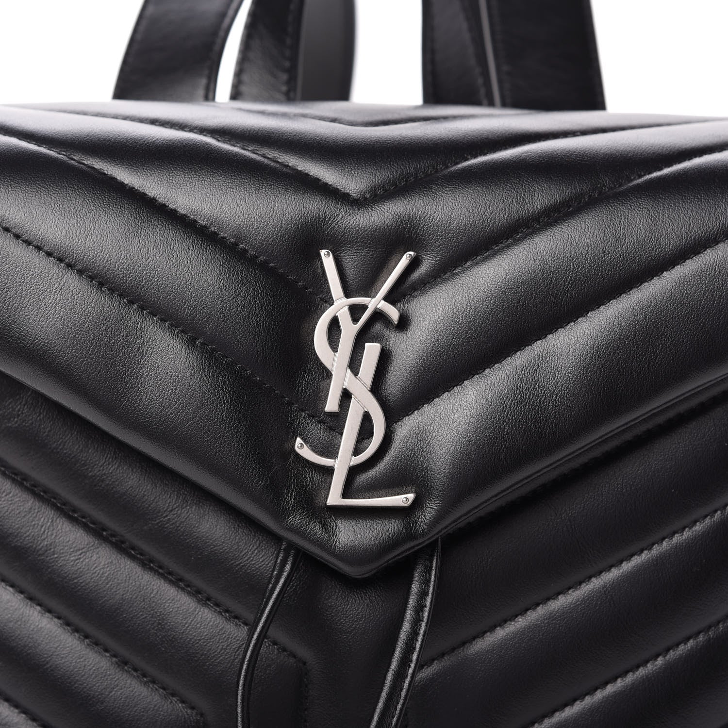 Saint Laurent Calfskin Y Quilted Monogram Small Loulou Backpack Black 10 of 10