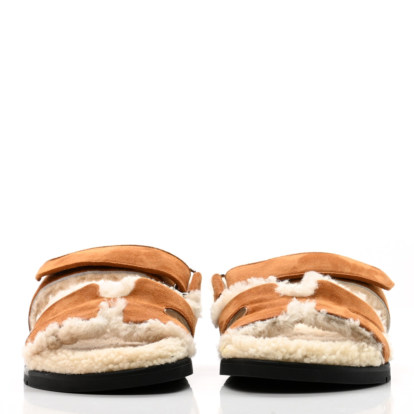 Suede Goatskin Woolskin Womens Chypre Sandals 36.5 Naturel Ecru