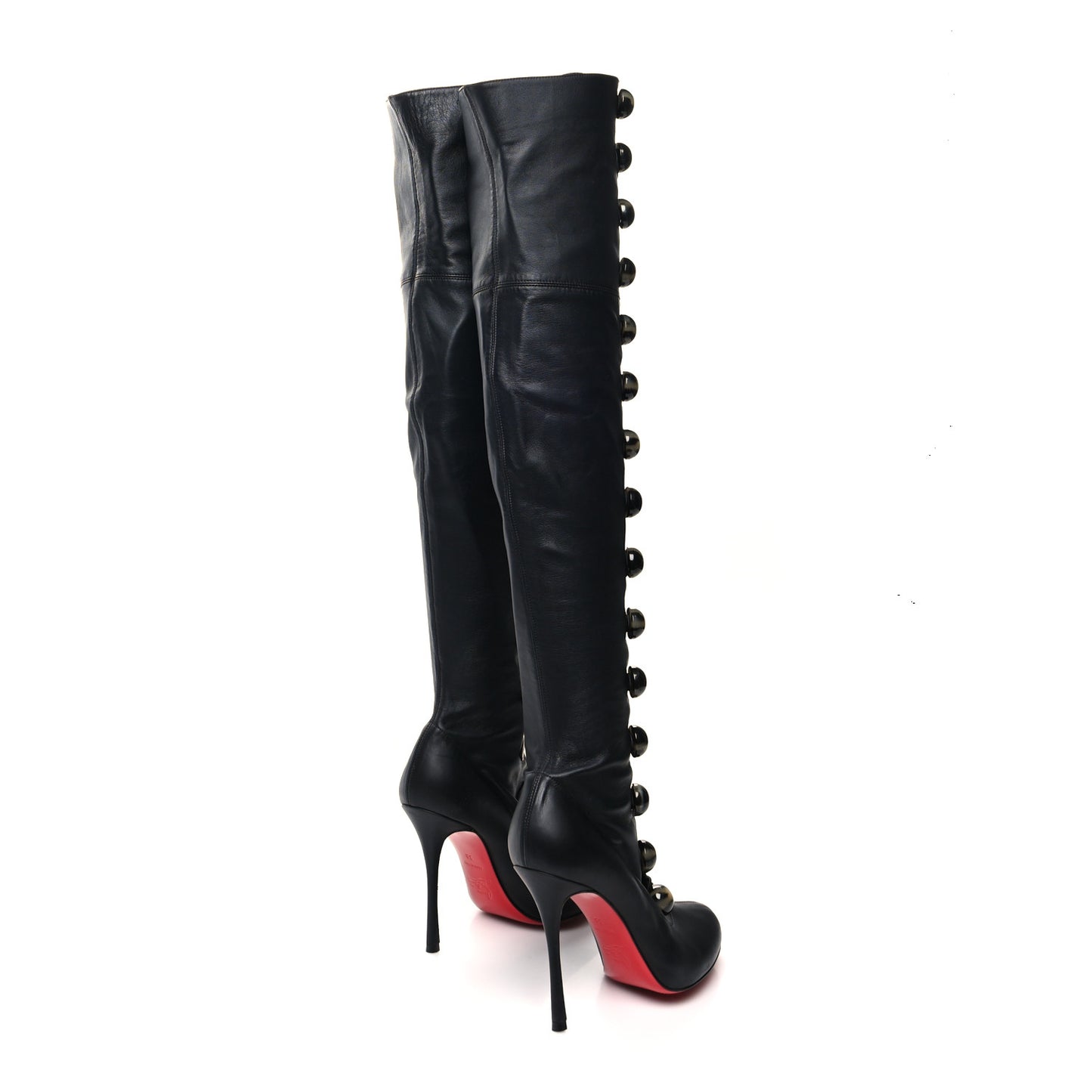 Calfskin Top Croche 120 Over The Knee Corset Boots 38 Black