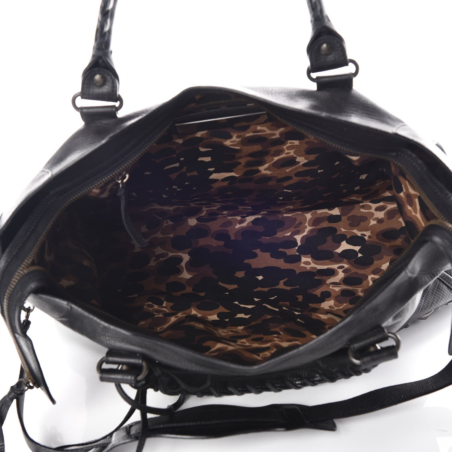 Balenciaga Agneau Lizard Embossed Classic Hardware City Black 6 of 13