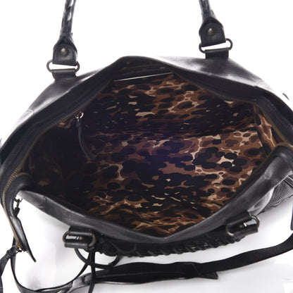 Balenciaga Agneau Lizard Embossed Classic Hardware City Black 6 of 13
