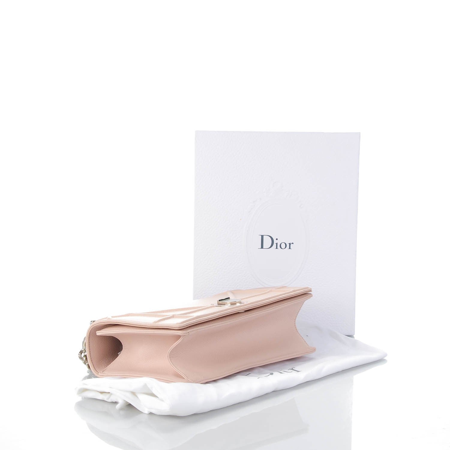 Christian Dior Grained Calfskin Medium Diorama Flap Bag Nude 4 of 8