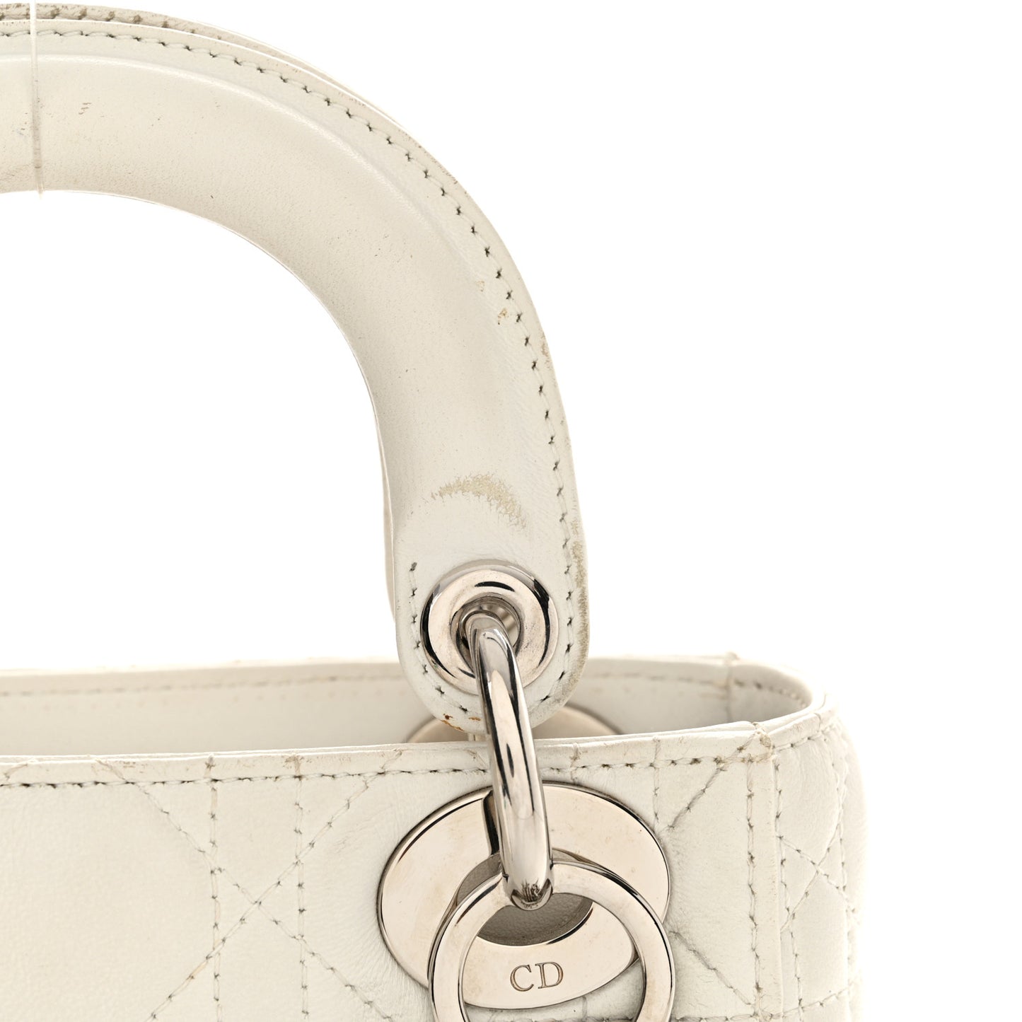 Lambskin Cannage Mini Lady Dior White