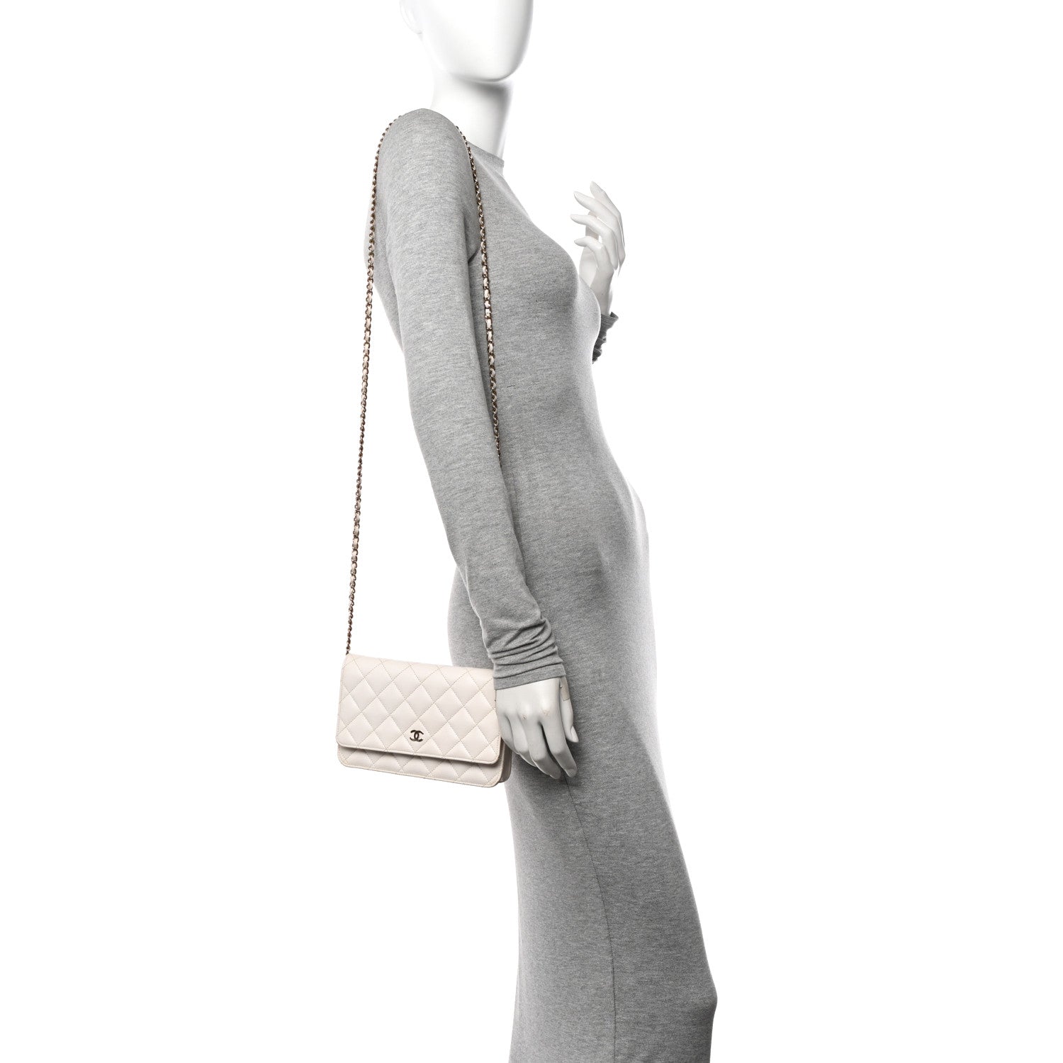 Chanel Caviar Quilted Wallet On Chain WOC White 2 of 17