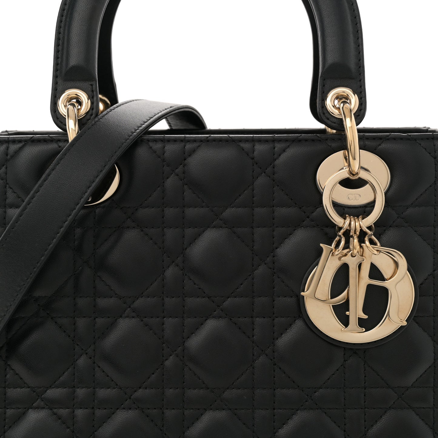 Lambskin Cannage Medium Lady Dior Black
