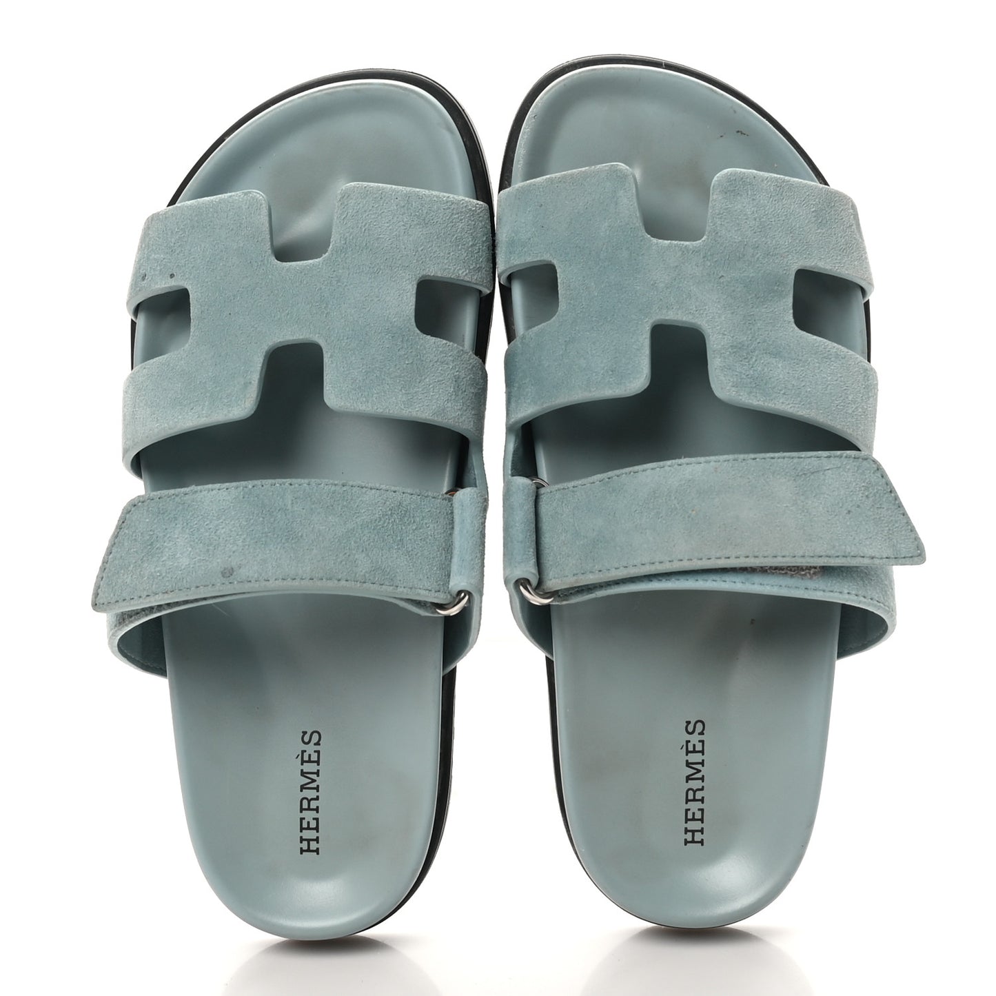 Suede Goatskin Womens Chypre Sandals 37.5 Vert d'eau