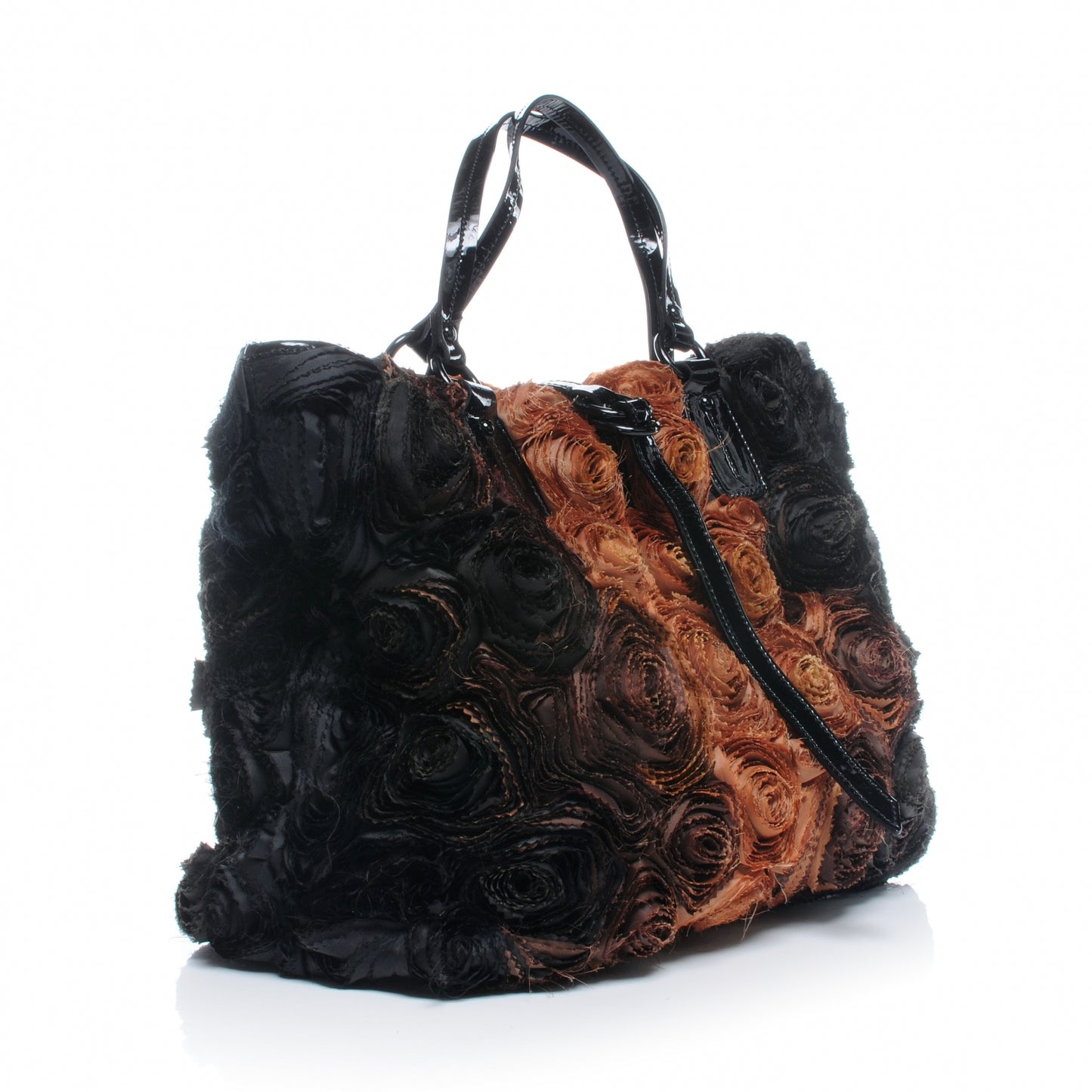 Satin Twill Rosette Tote Black