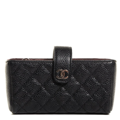 Chanel Caviar Quilted Mini Phone Holder Clutch Black 1 of 8