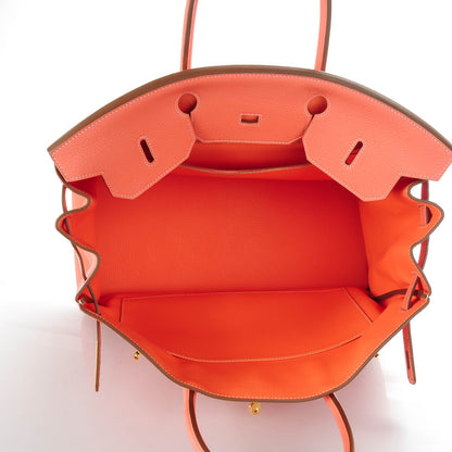 Hermes Taurillon Clemence Birkin 40 Rose Thè 7 of 23