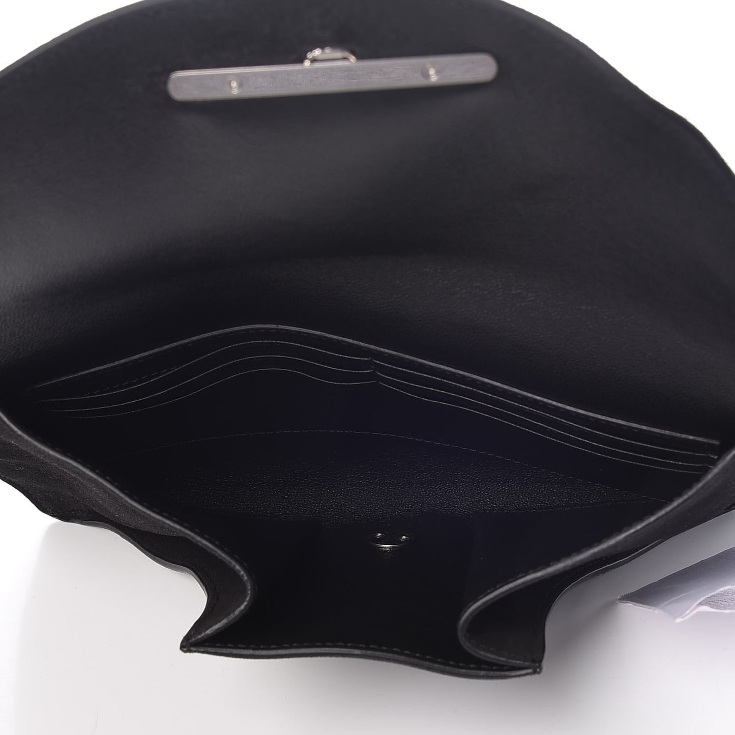 Suede Calfskin Clutch on Chain Black