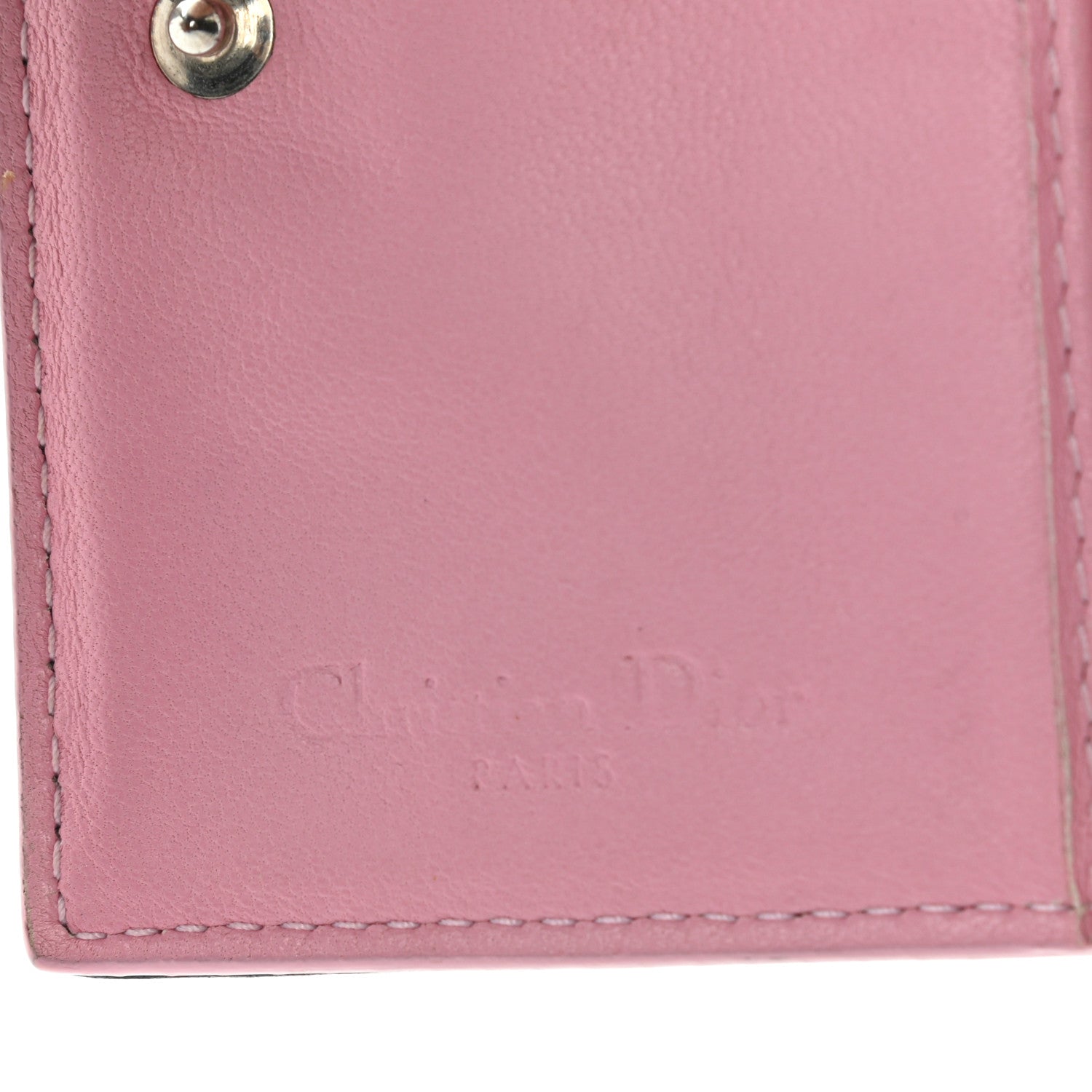Christian Dior Lambskin Cannage Bi-Color Small Lady Dior Flap Card Holder Black Pink 6 of 9