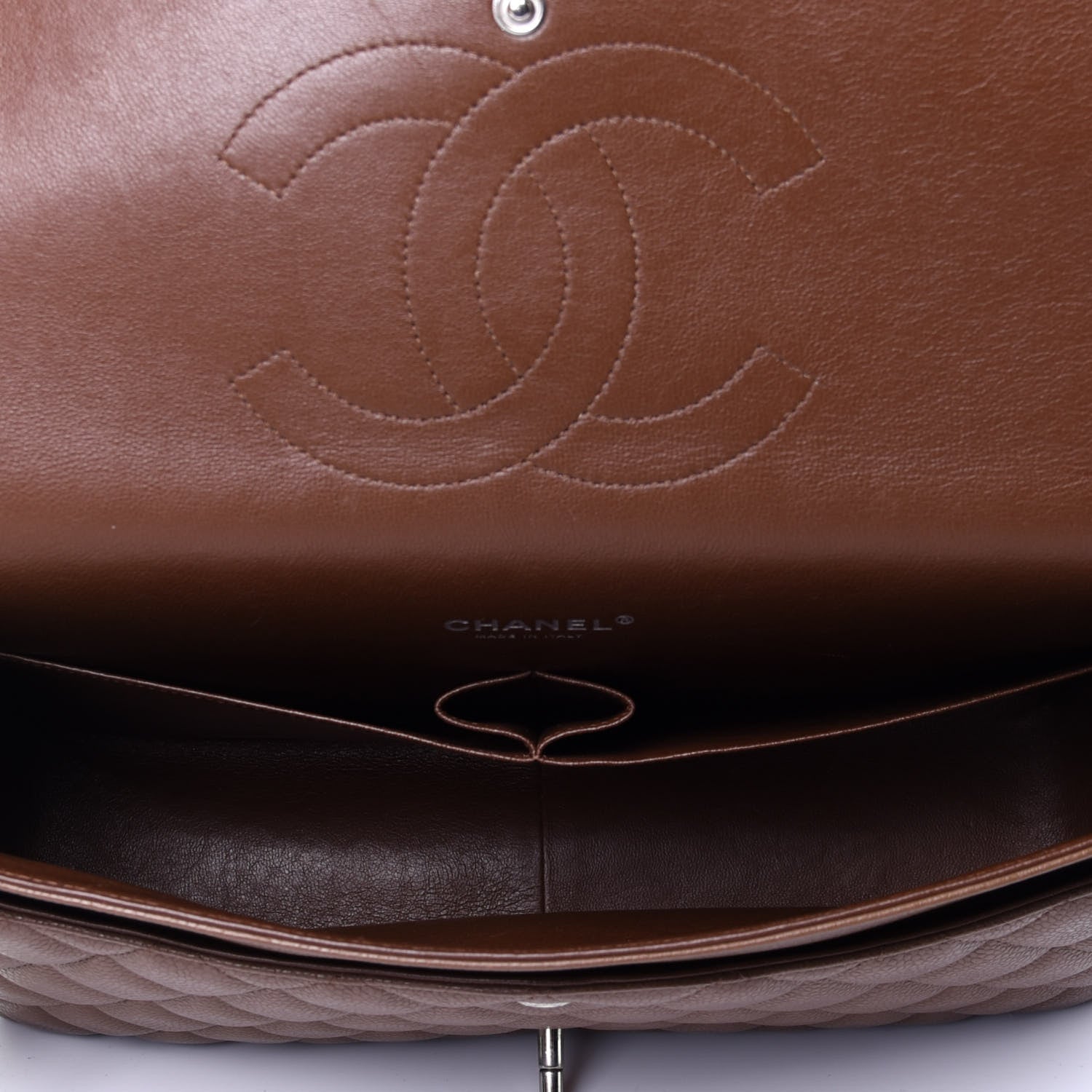 Chanel Caviar Quilted Maxi Double Flap Brown 5 of 11