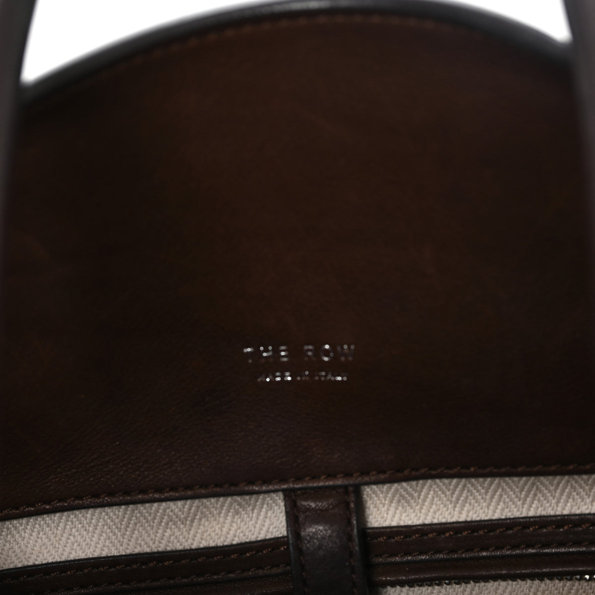 The Row Polished Saddle Calfskin Soft Margaux 15 Chestnut 6 of 10