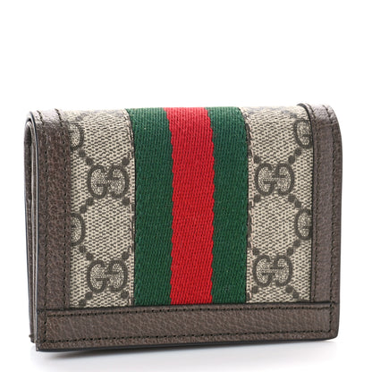 Gucci GG Supreme Monogram Web Ophidia Card Case Beige New Acero 3 of 9