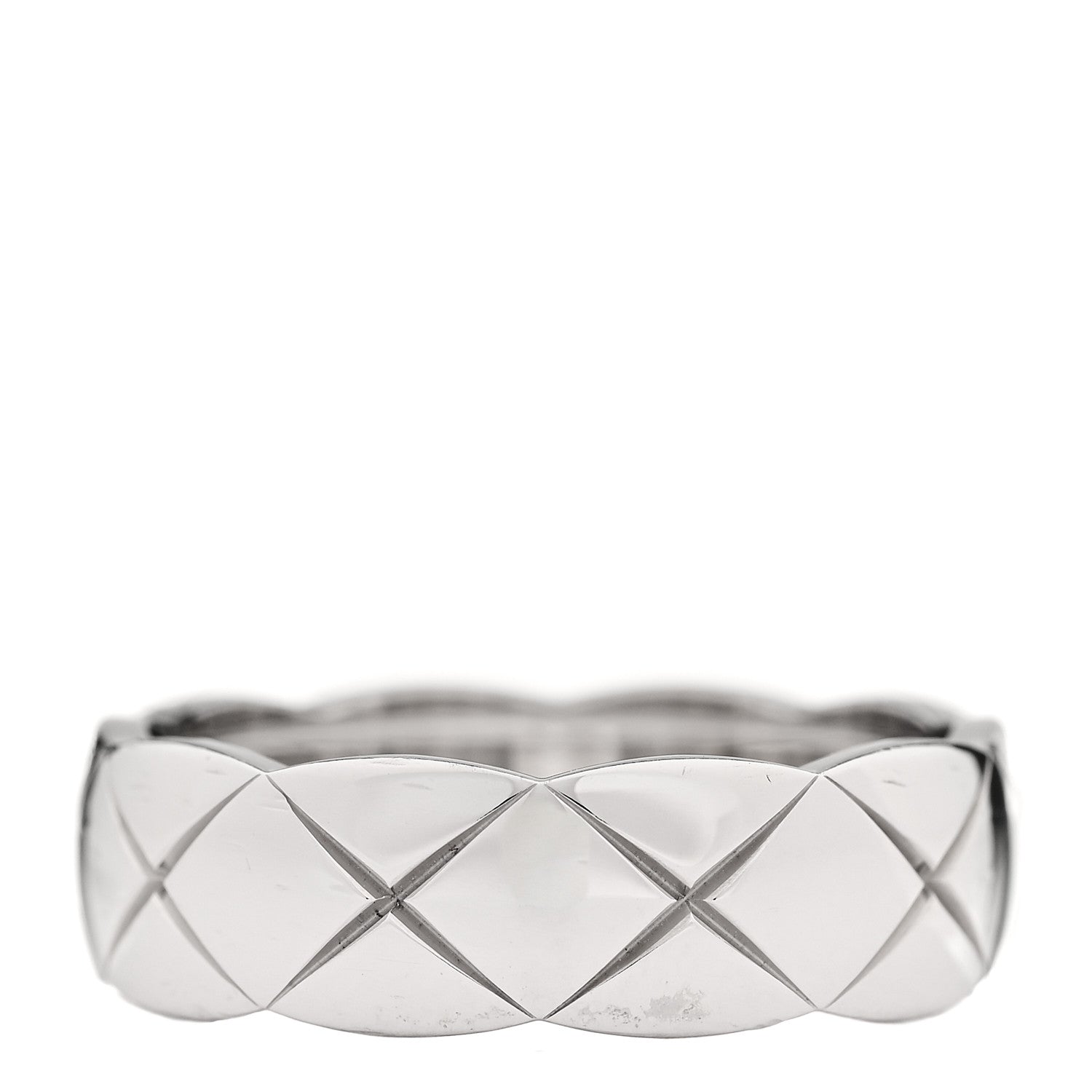 Chanel 18K White Gold Small Coco Crush Ring 62 10 1 of 6