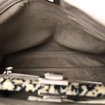 Fendi Vitello Seta Plexiglass Granite Large Peekaboo Iconic Satchel Polvere 4 of 10