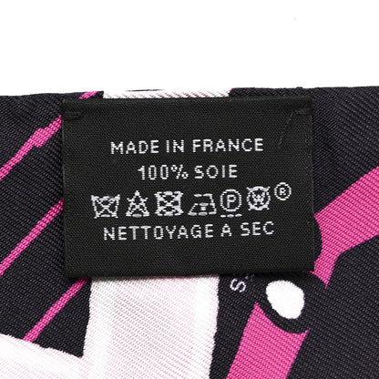 Hermes Silk Jeu de Soie Uniforme Twilly Rose Vif Black Rose 3 of 5