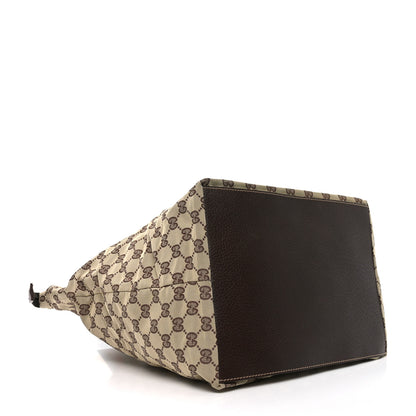 Gucci GG Monogram Large Web Handle Bucket Tote Dark Brown 4 of 10