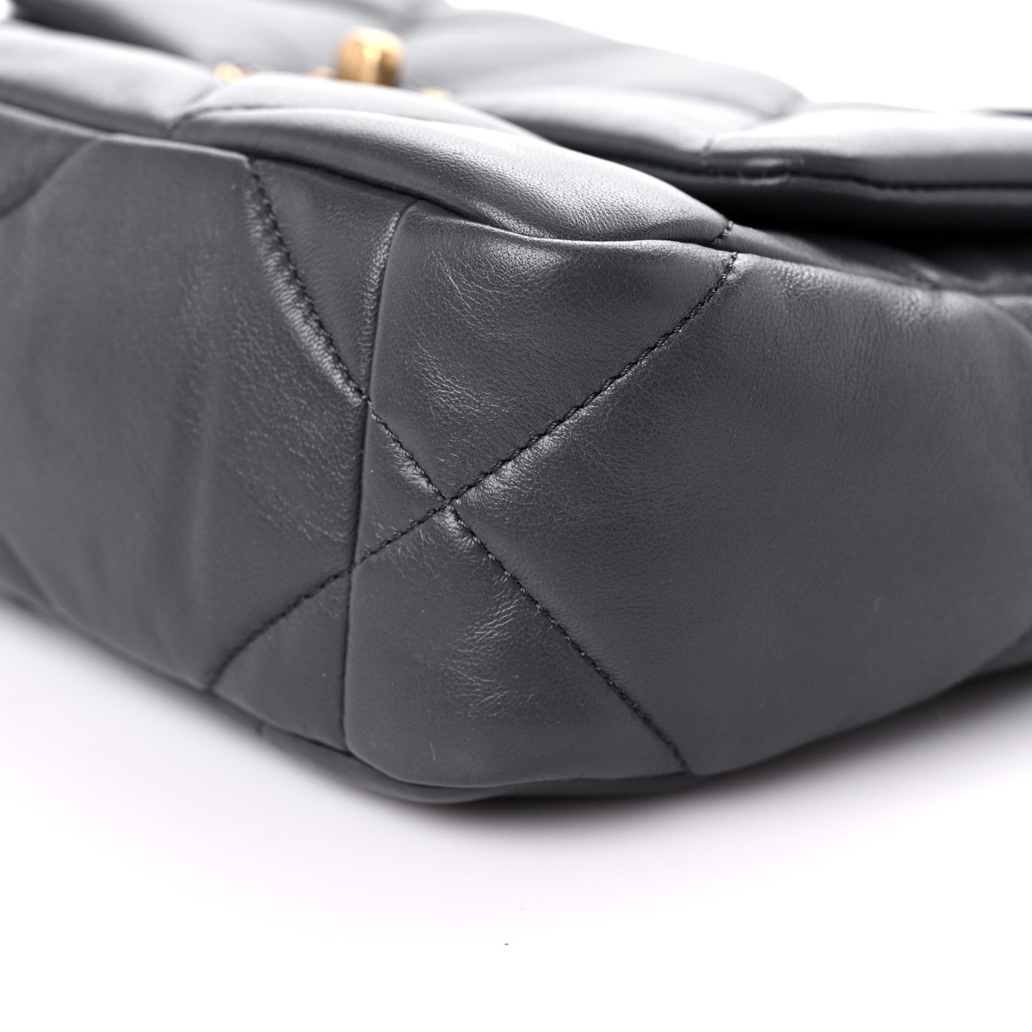 Lambskin Quilted Medium Chanel 19 Flap Dark Grey