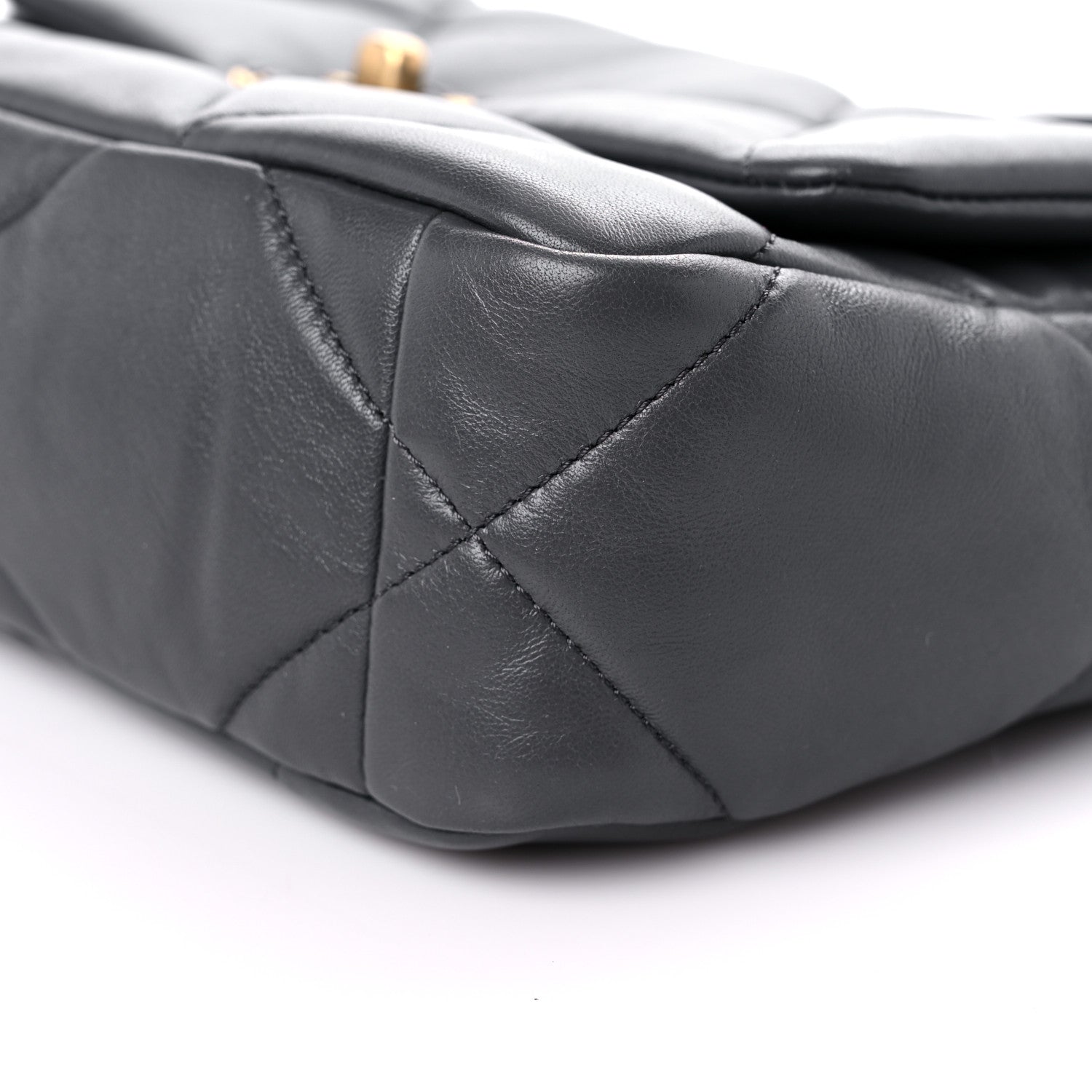 Chanel Lambskin Quilted Medium Chanel 19 Flap Dark Grey 9 of 11