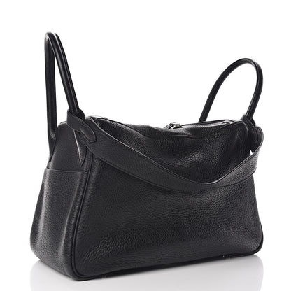 Hermes Taurillon Clemence Lindy 30 Black 3 of 12