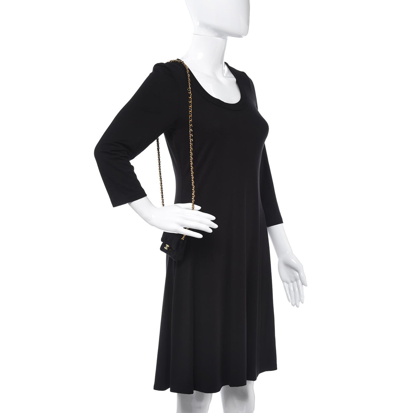 Satin Quilted Micro Mini Flap Black