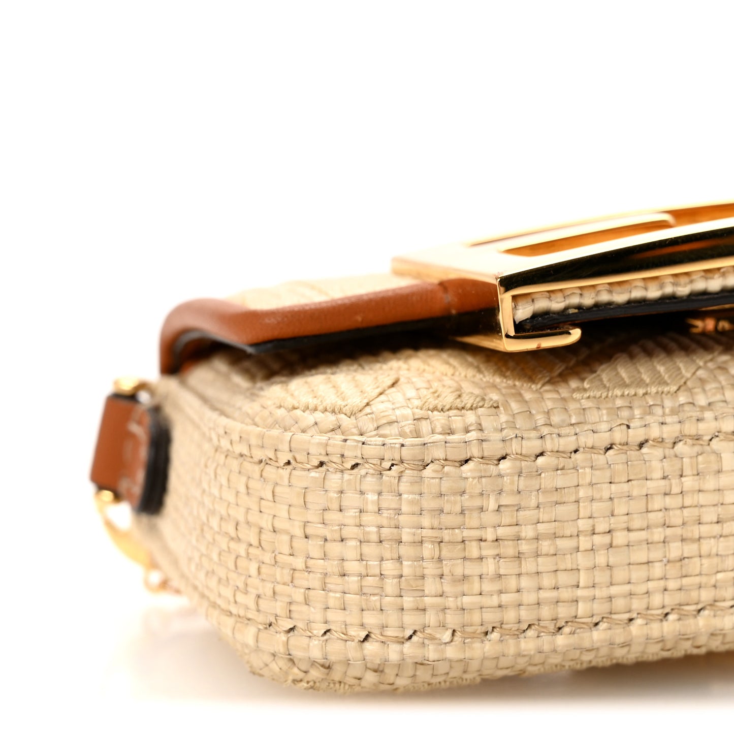 Raffia Vitello King Lucido FF Embroidered Nano Maxi Buckle Baguette Charm Alchemy Brandy