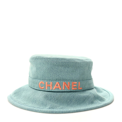 Chanel Denim Logo Bucket Hat S Light Blue 3 of 8