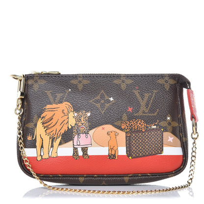 Louis Vuitton Monogram 2018 Christmas Animation Mini Cats Pochette Accessories 1 of 8