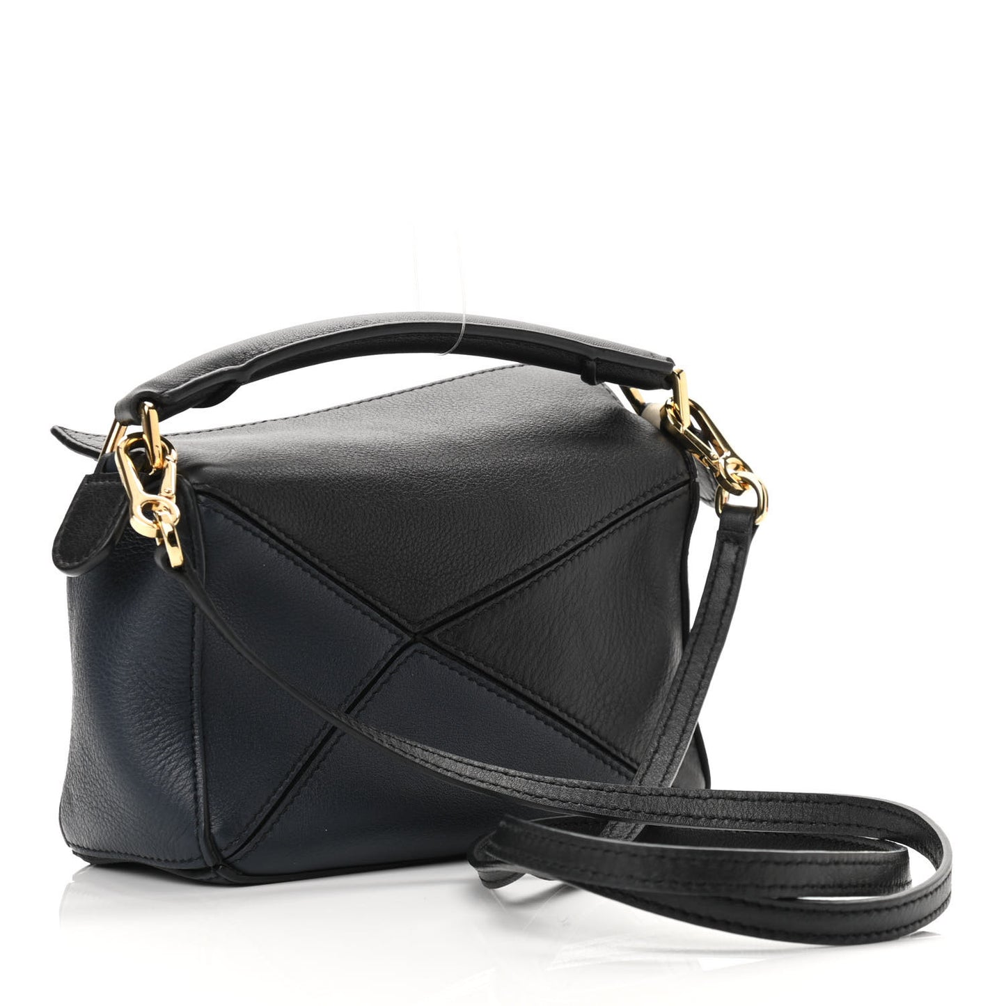 Calfskin Puzzle Bag Black Cream