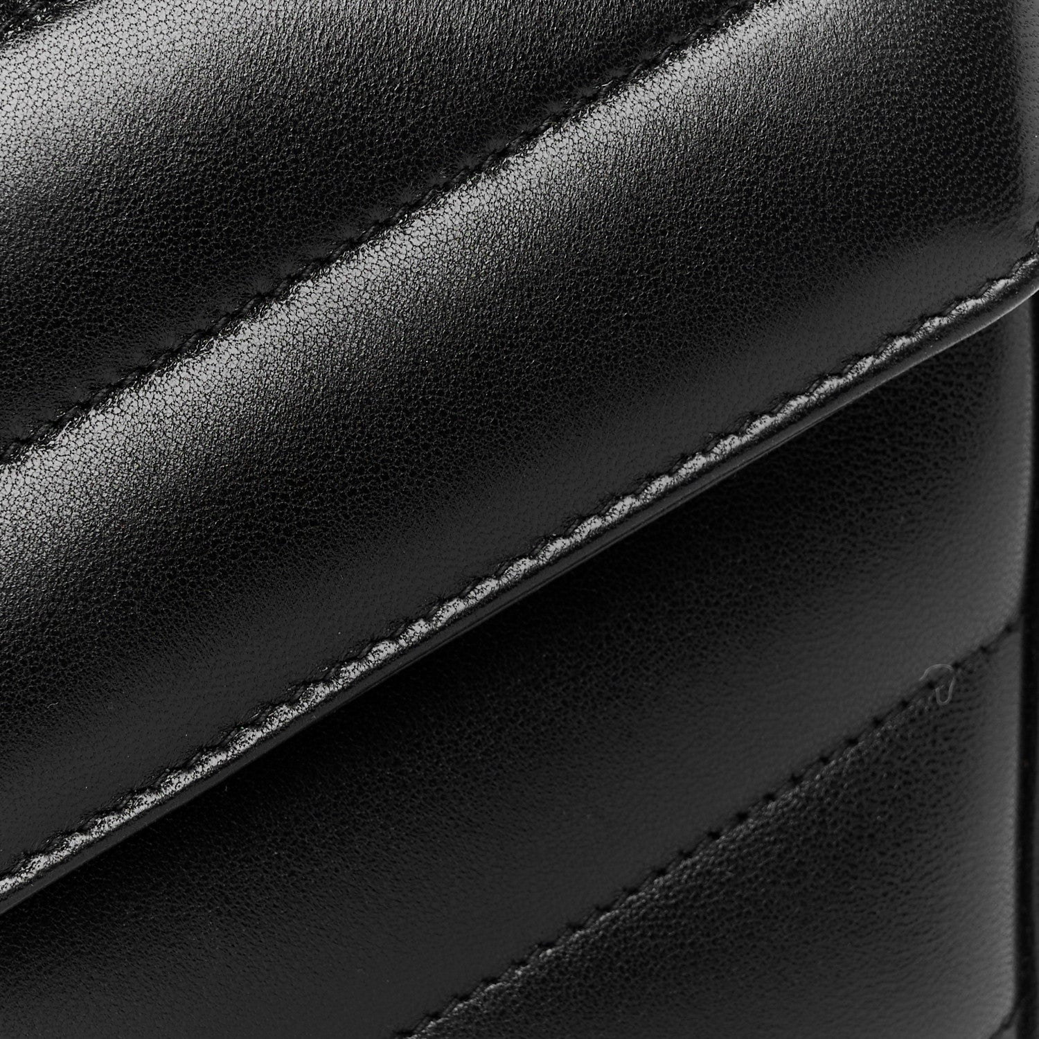 Saint Laurent Lambskin Chevron Quilted Small Loulou Black 11 of 13