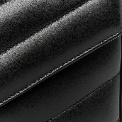 Saint Laurent Lambskin Chevron Quilted Small Loulou Black 11 of 13